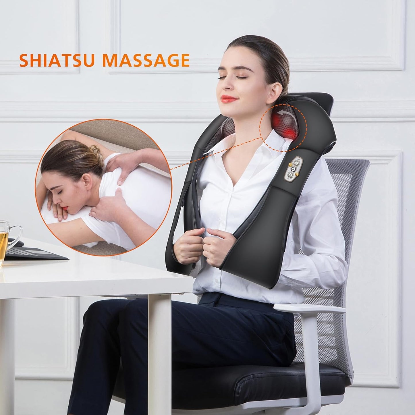 Poshuma RelaxPro 8-Node Massager With Infared Heating